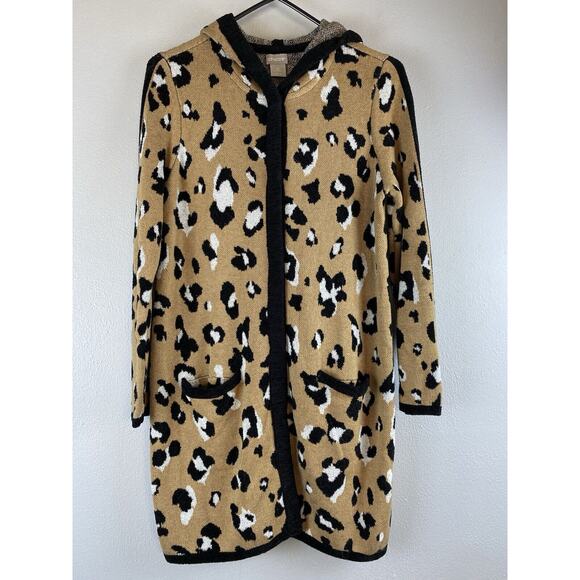 Chico’s Sz 0 (Small) Animal Print Pockets Snap Closure Long Duster Cardigan - Picture 2 of 10